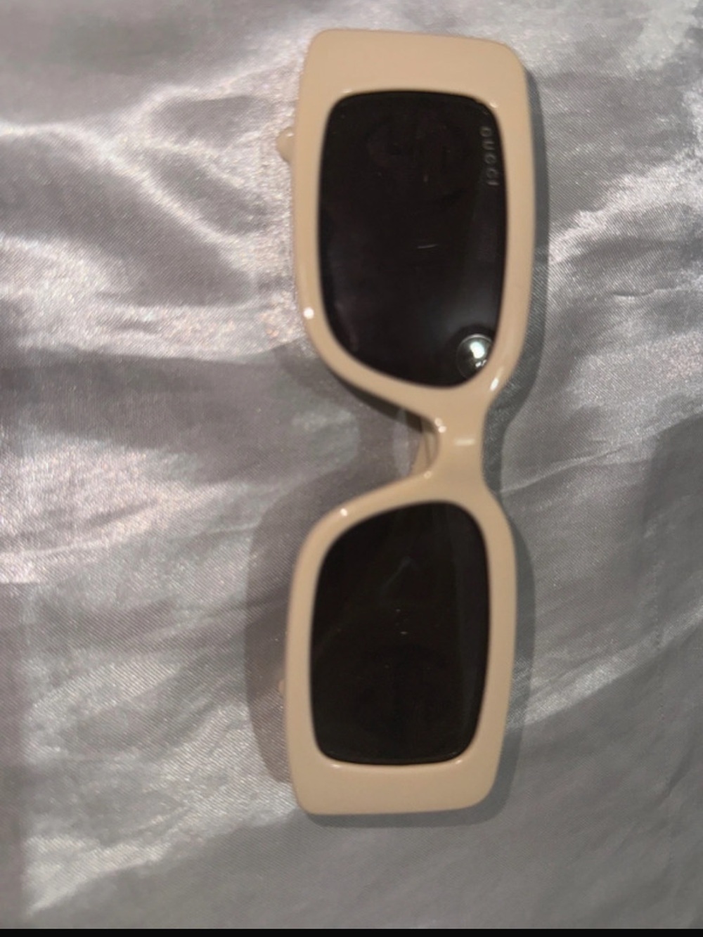Cream Gucci Rectangular Women's Sunglasses - Fashion Accessory